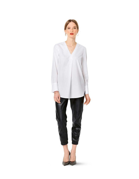 Molde de blusa com decote em V - Burda 6278
