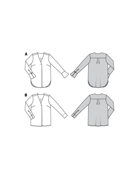 Molde de blusa com decote em V - Burda 6278
