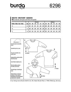 Molde de moletom - Burda 6296 2