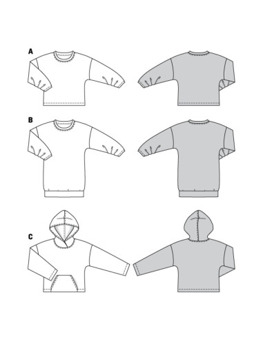 Molde de moletom - Burda 6296