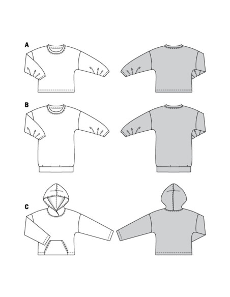 Molde de moletom - Burda 6296