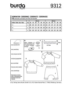 Molde de t-shirt e calças elásticas - Burda 9312 2