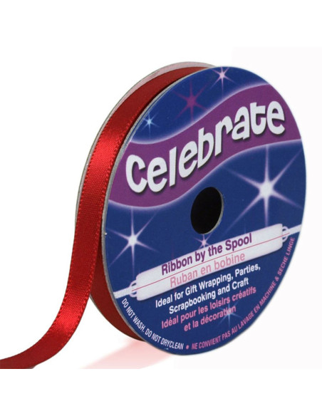 Fita de cetim Celebrate vermelha - 6 mm x 6 metros
