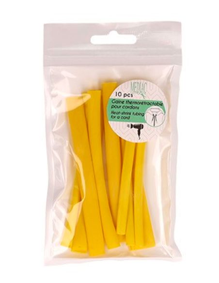 Lot de 10 gaines thermorétractable pour extrémité de cordon - Jaune