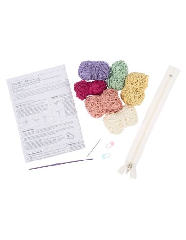 Kit de crochet - Pochette zippée florale