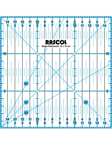 Régua patchwork Rascol 15 x 15 cm