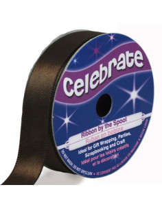 Fita de cetim Celebrate chocolate - 13 mm x 6 metros