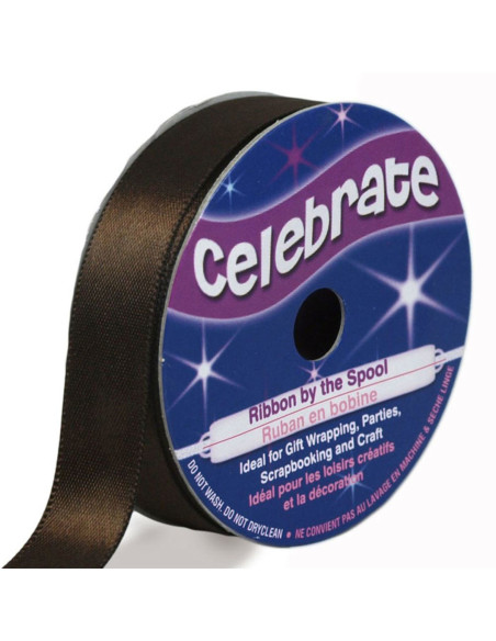 Fita de cetim Celebrate chocolate - 13 mm x 6 metros