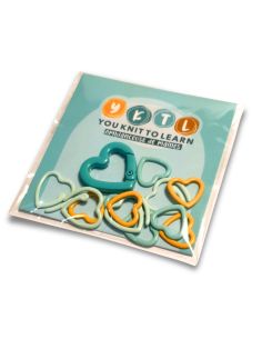 Conjunto de 12 marcadores de coração com mosquetão YKTL