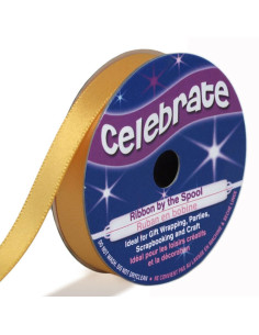 Fita de cetim Celebrate ouro - 9 mm x 6 metros