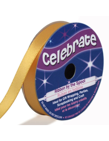 Fita de cetim Celebrate ouro - 9 mm x 6 metros
