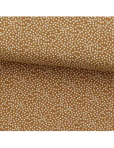 Tissu popeline de coton - Tassi caramel et blanc 2