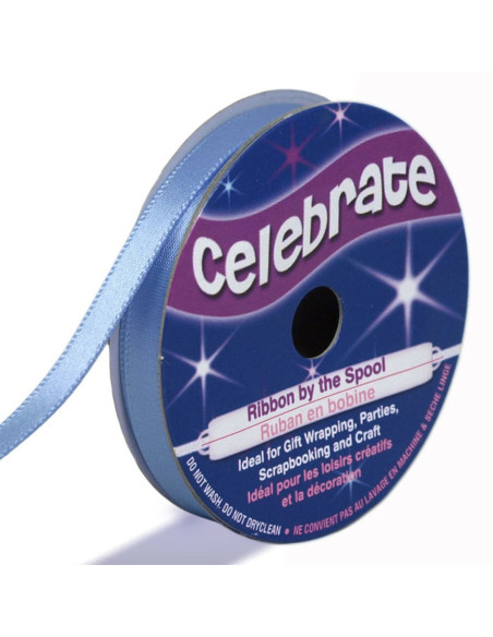 Fita de cetim Celebrate azul - 6 mm x 6 metros