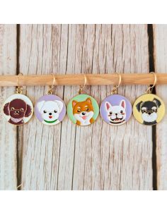 Lot de 5 anneaux marqueurs de maille - Petits chiens 2