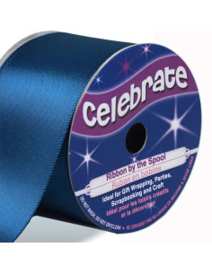 Fita de cetim Celebrate azul-marinho - 38 mm x 4 metros