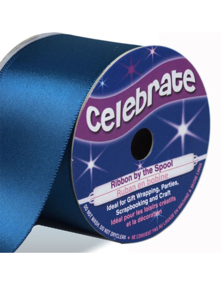 Fita de cetim Celebrate azul-marinho - 38 mm x 4 metros
