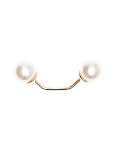 Pino de rosca com 2 cabeças, ramo dourado 48 mm - Creme