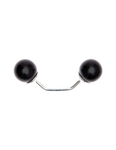 Pino de parafuso com 2 cabeças de ramo prateado 48 mm - Preto