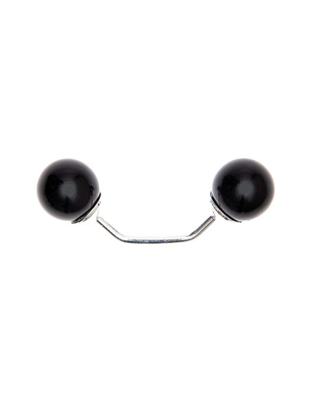 Pino de parafuso com 2 cabeças de ramo prateado 48 mm - Preto