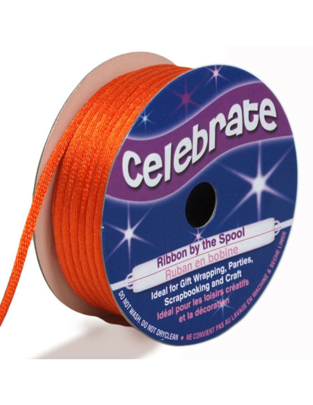 Cordão rabo de rato Celebrate laranja - 2 mm x 10 metros