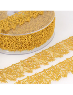 Renda folhas - Mostarda