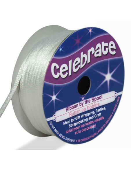 Cordão rabo de rato Celebrate branco - 2 mm x 10 metros