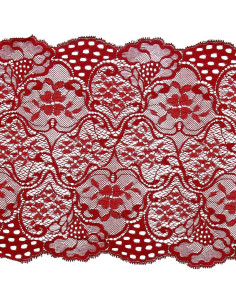 Renda elástica de grande largura - Vermelho