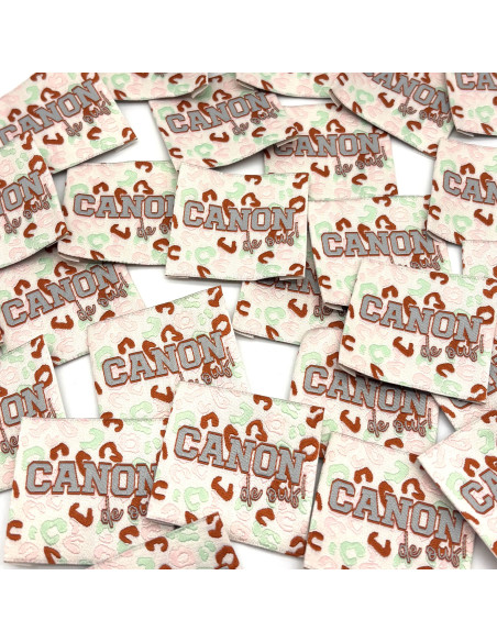 Lot de 5 étiquettes tissées à coudre Canon de ouf !