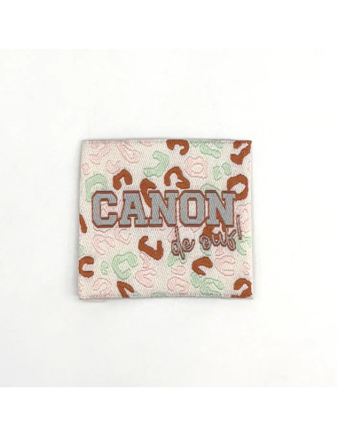 Lot de 5 étiquettes tissées à coudre Canon de ouf !