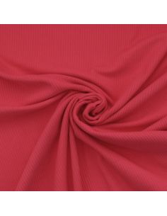 Tecido jersey de algodão canelado - Vermelho