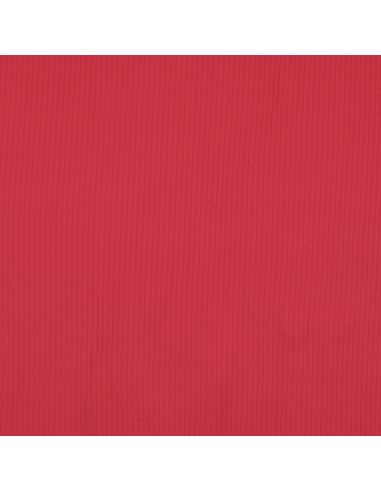 Tecido jersey de algodão canelado - Vermelho