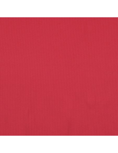 Tecido jersey de algodão canelado - Vermelho