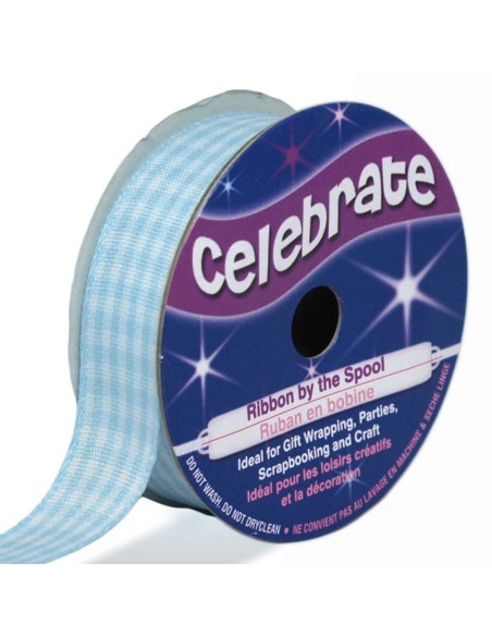 Fita Vichy Celebrate azul claro - 15 mm x 4 metros