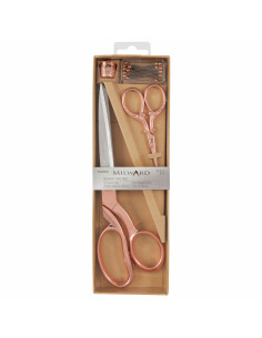 Conjunto de tesouras de costura e bordado, dedal e alfinetes - Ouro rosa