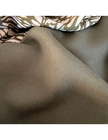Tissu crêpe de viscose Kaki - My Dress Made