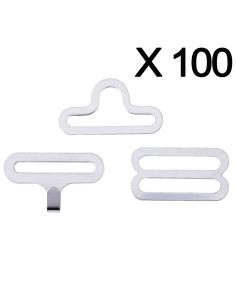 Conjunto de 100 clipes de nó borboleta - Prata