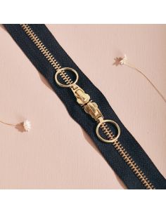 Fecho de correr duplo Gold e Night 40 cm - Atelier Brunette