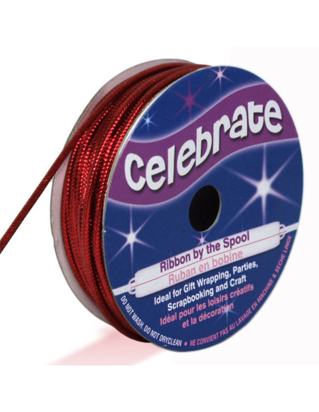 Cordão lurex Celebrate vermelho - 1,6 mm x 8 metros