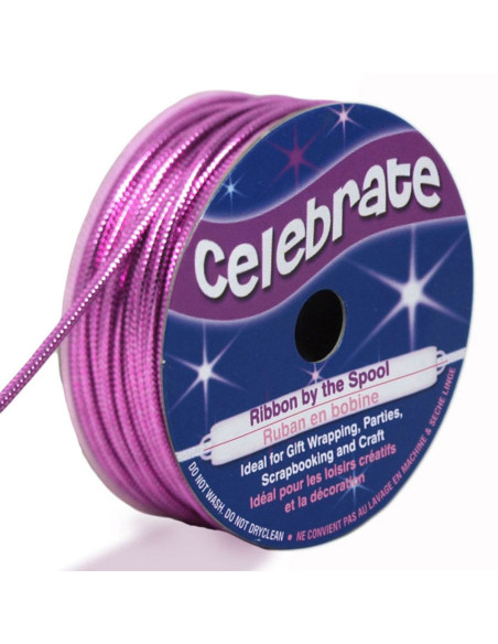 Cordão lurex Celebrate rosa - 1,6 mm x 8 metros