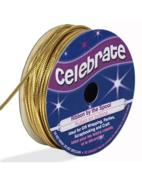 Cordão lurex Celebrate ouro - 1,6 mm x 8 metros
