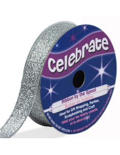 Fita metalizada Celebrate prata - 13 mm x 5 metros