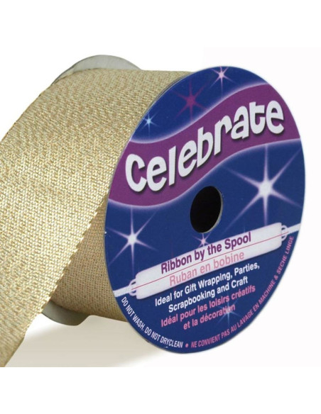 Fita metalizada Celebrate ouro claro - 26 mm x 4 metros