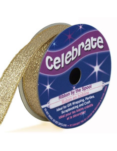 Fita metalizada Celebrate ouro - 13 mm x 5 metros