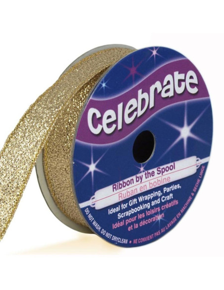 Fita metalizada Celebrate ouro - 13 mm x 5 metros