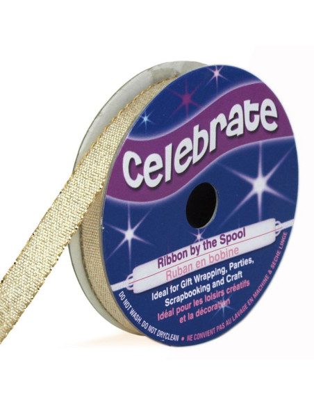 Fita metalizada Celebrate ouro claro - 7 mm x 6 metros