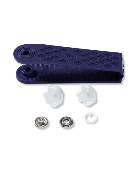 Caixa de 10 botões de pressão jersey Branco com ferramenta 10 mm