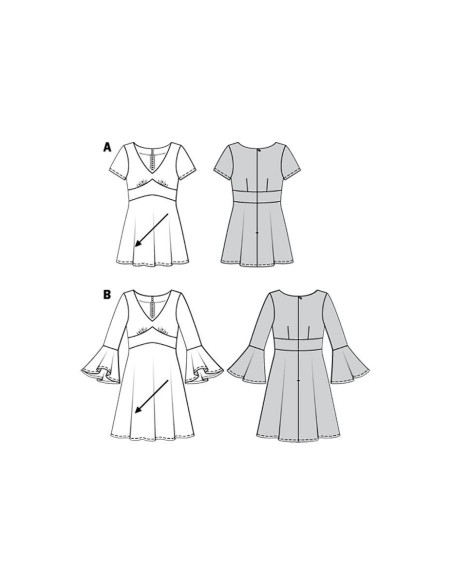 Molde de vestido - Burda 6205