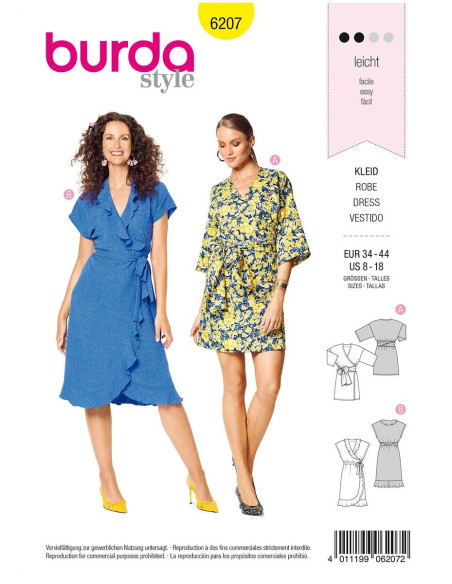Molde de vestido - Burda 6207