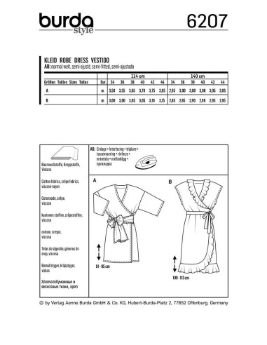 Molde de vestido - Burda 6207