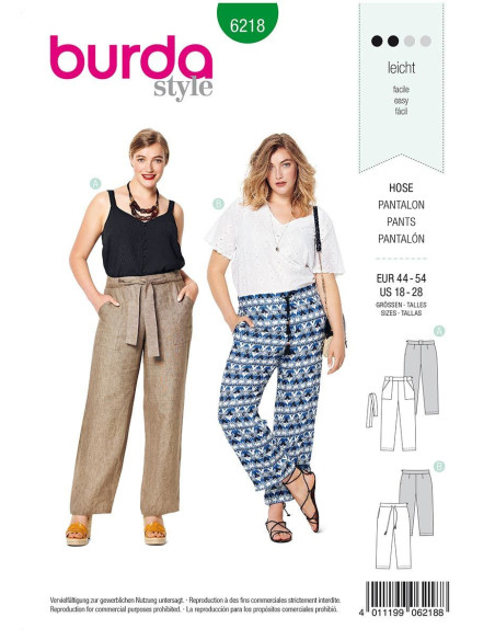 Molde de calça - Burda 6218